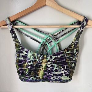 lululemon athletica Green and Purple Sports Bra with Crisscross Straps Size 6
